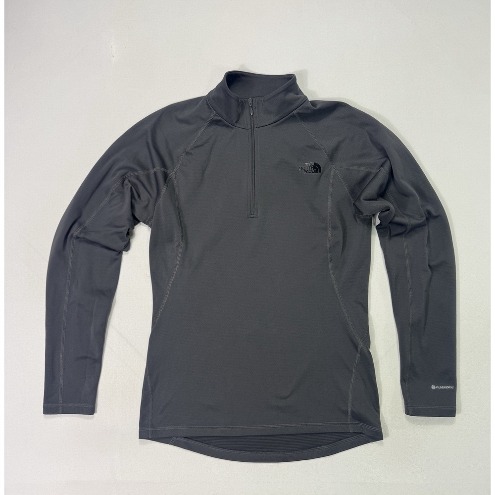The North Face FlashDry 1/4 Zip Pullover Men's Small Gray Active Long Sleeve